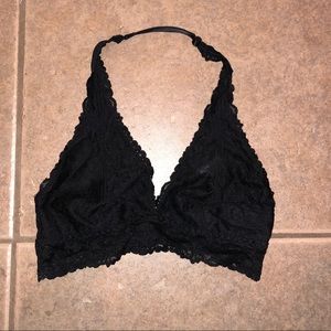 Black halter PINK bralette